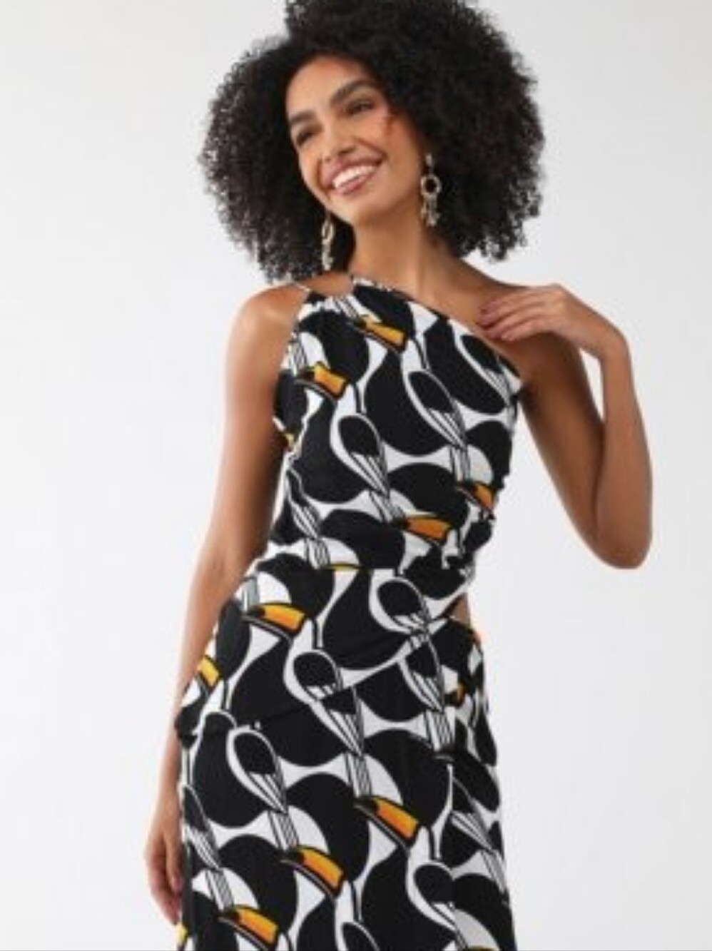 New FARM Rio Brazil Copatucano One-Shoulder Toucan Maxi Dress size Large - Picture 5 of 12